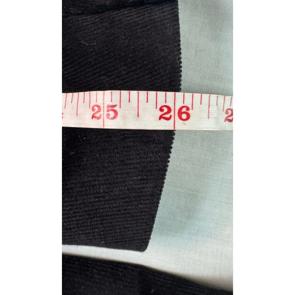 Stafford Mens 44R Black Corduroy Sport Coat Blazer Classic Fit Stretch Elbow Pat